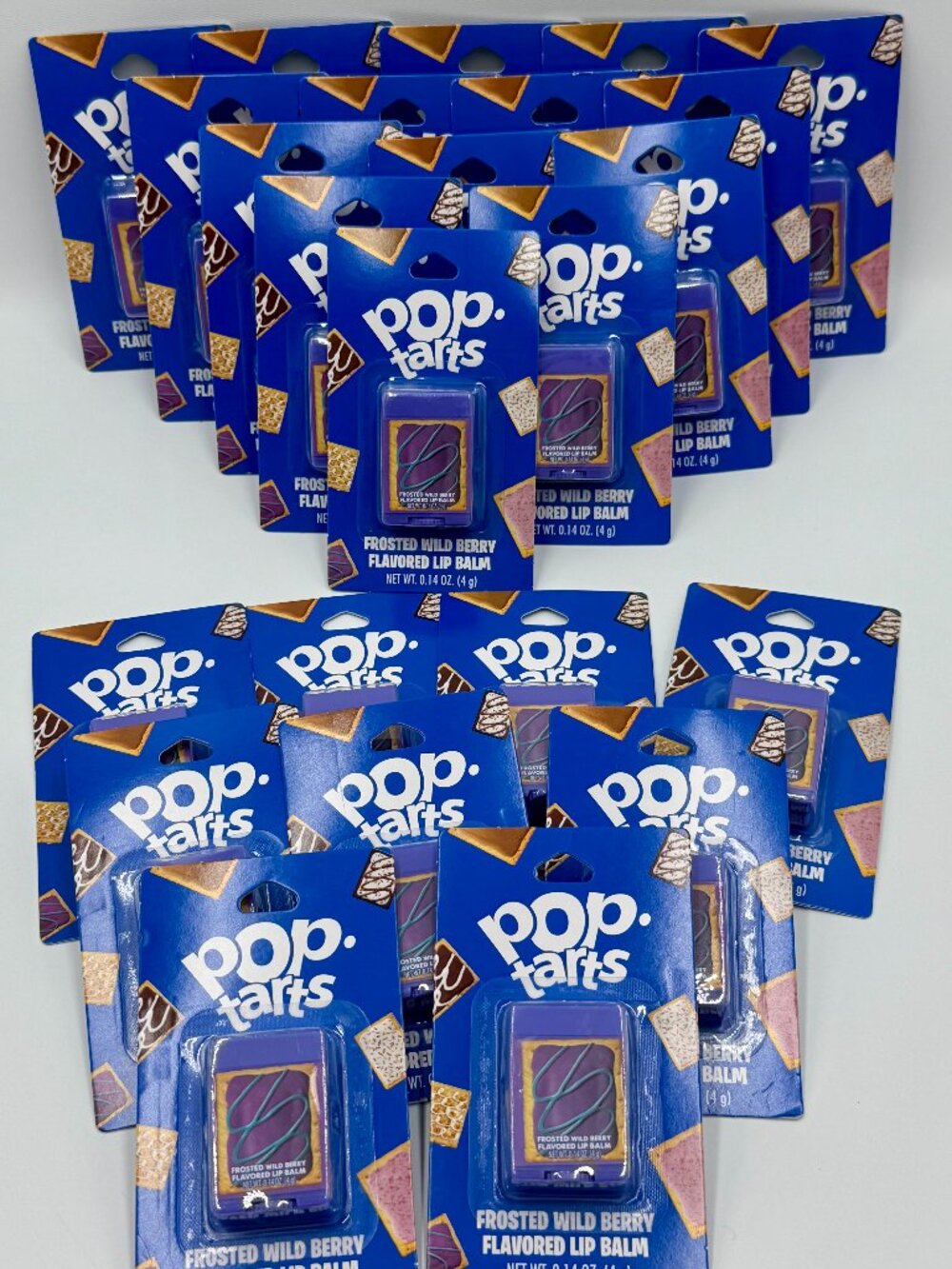 24 Pieces Pop-Tarts Frosted Wild Berry Flavored Lip Balms Bundle